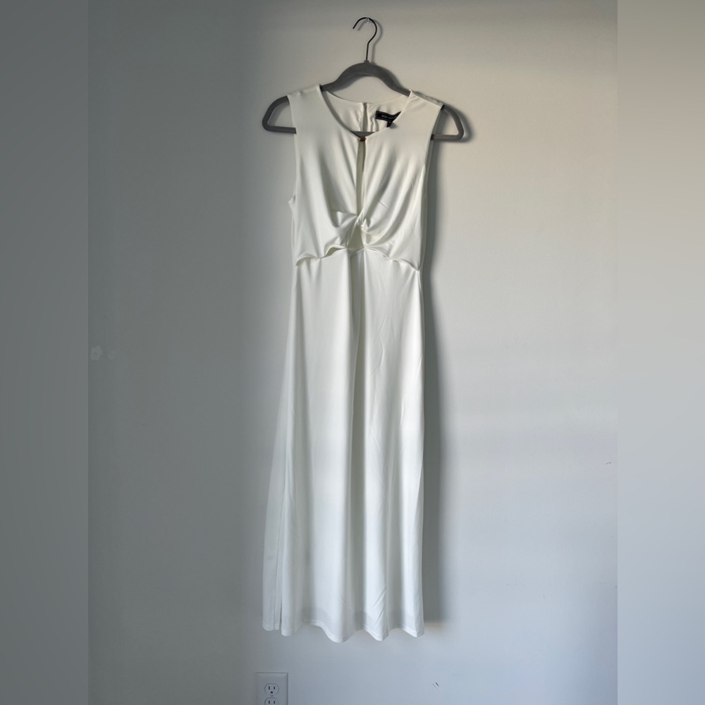 Bcbg fit and flare white cut out dress BRAND NEW